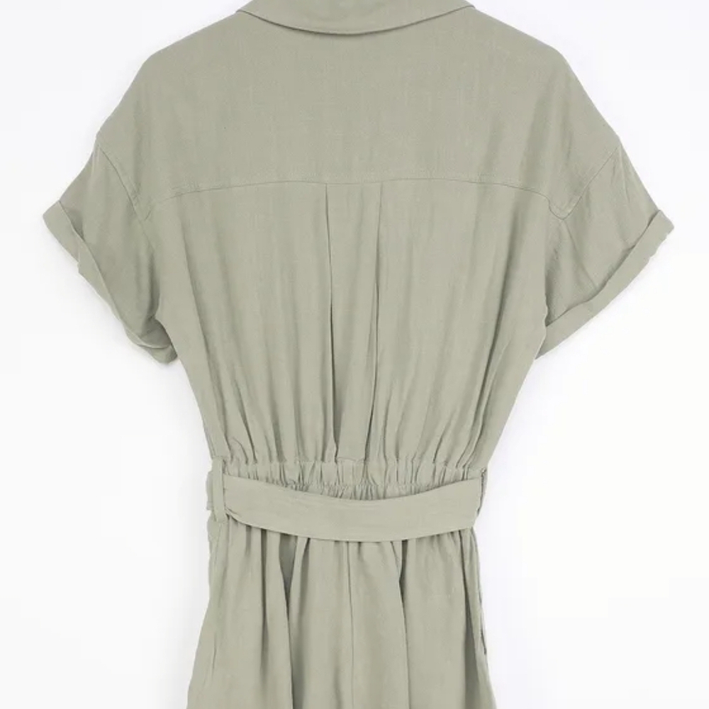 Sage Green Button-Up Romper - Picture 6 of 6